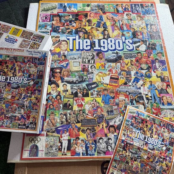 White Mountain "The 1980's" Iconic 1000 Pcs jigsaw puzzle by James Mellett - Picture 1 of 16